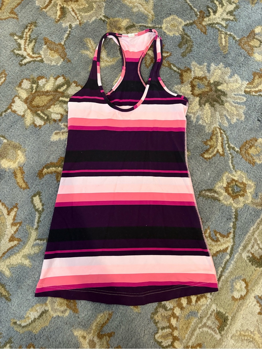 Lululemon Striped Racerback Womens Tank Top - Pink & Purple